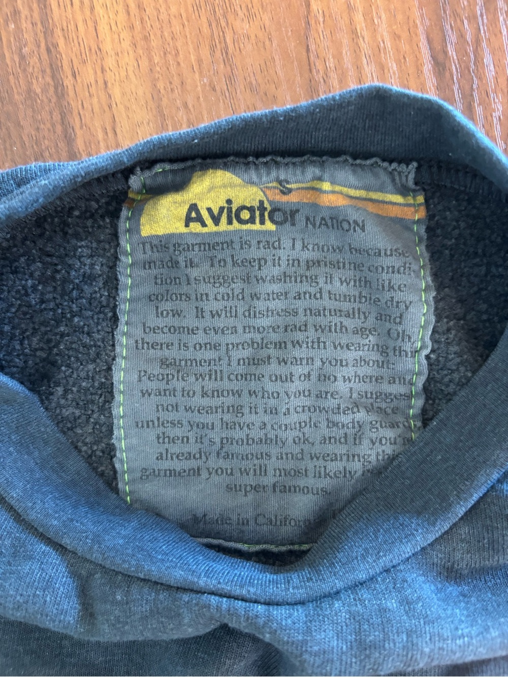 Aviator Nation Sunset Patch Relaxed Crew Sweatshirt Small - Picture 7 of 13